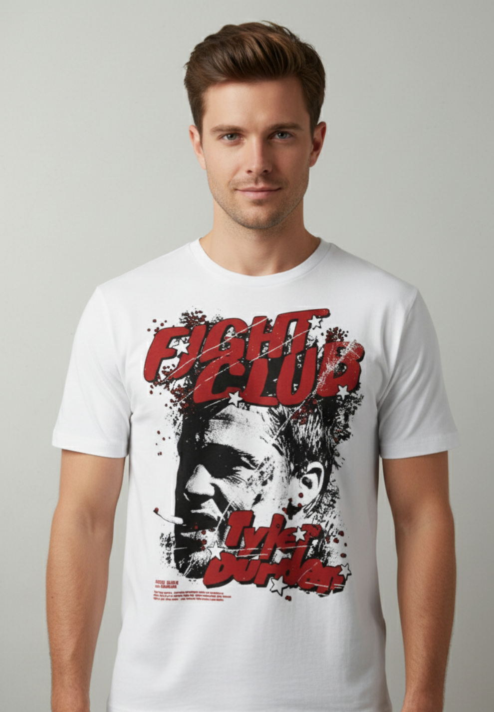 Solid printed fight clud hero brad pitt