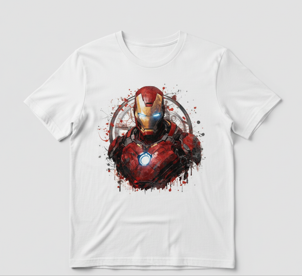 Iron man printed t-shirt white colour