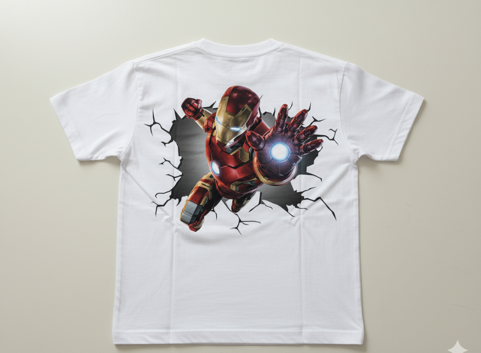 Iron man printed t-shirt white colour