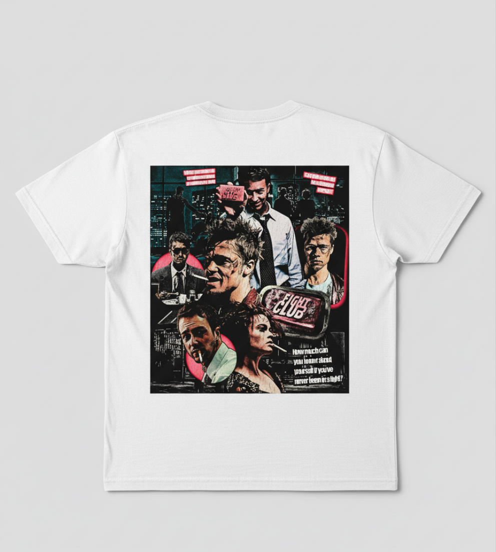 Solid printed fight clud hero brad pitt