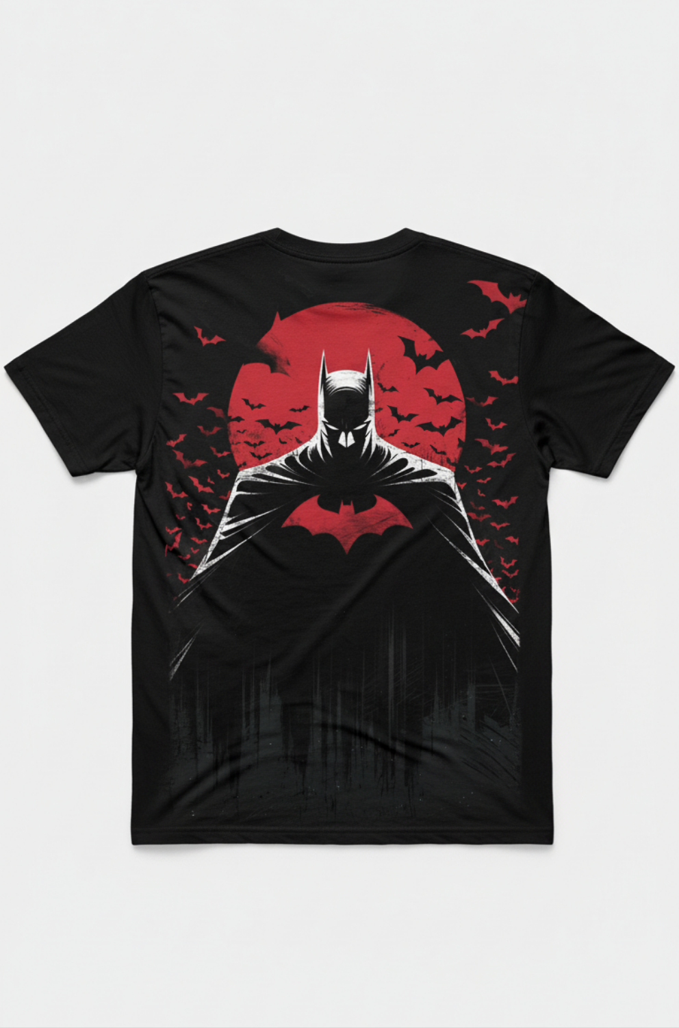 Solid black tshirt printed batman