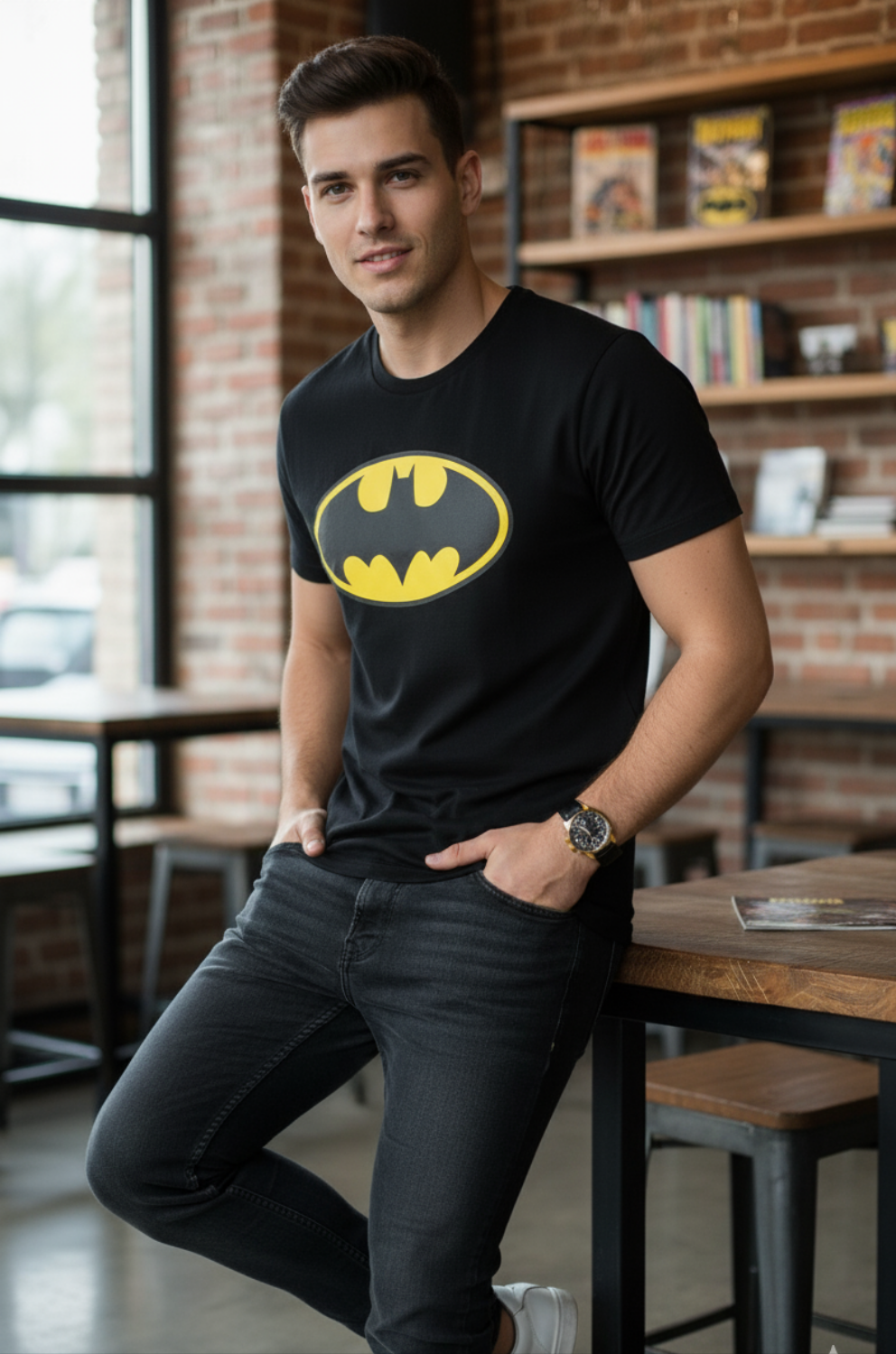 Batman edition solid black tshirt