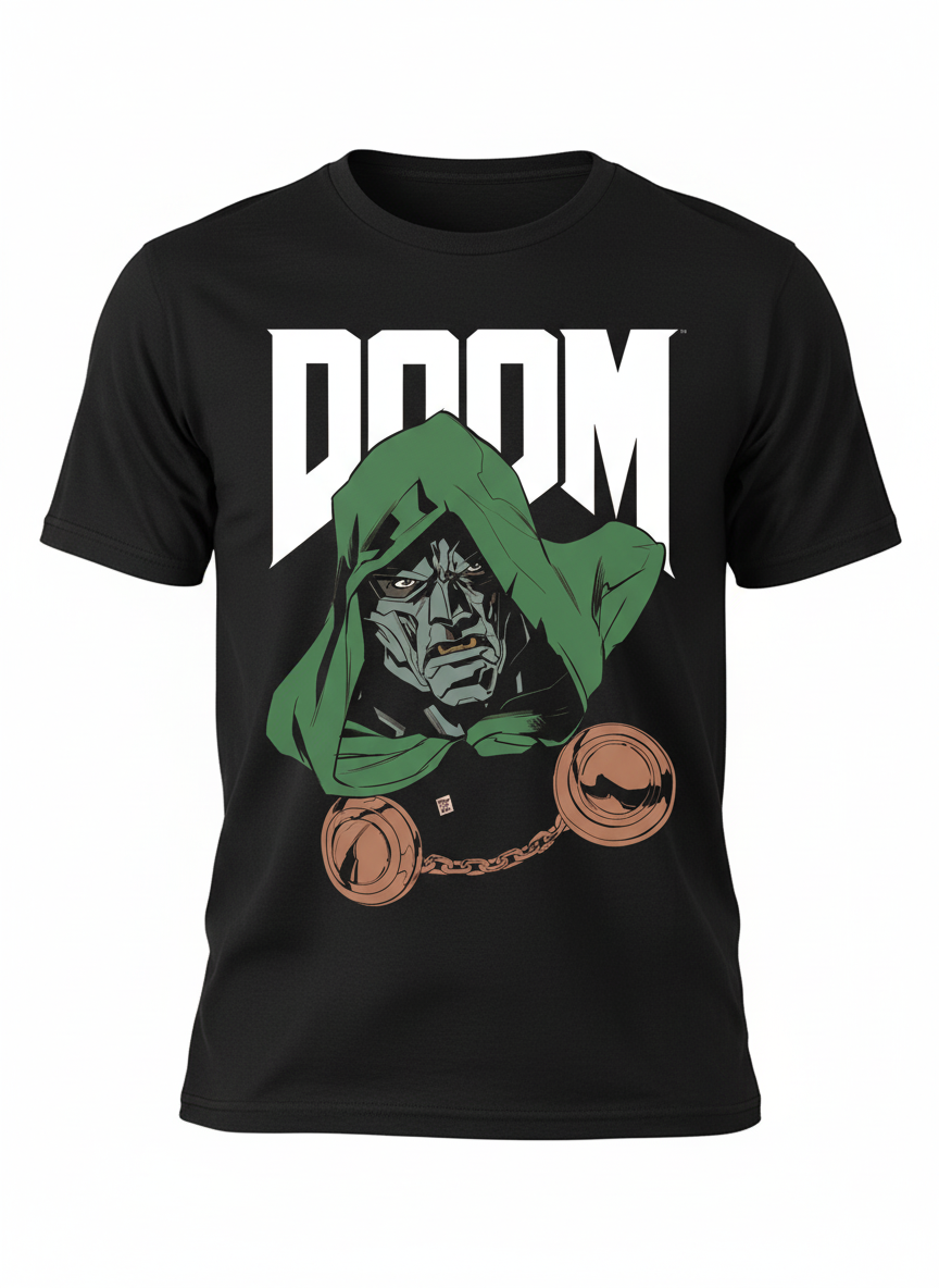 Solid black tshirt printed Dr.doom