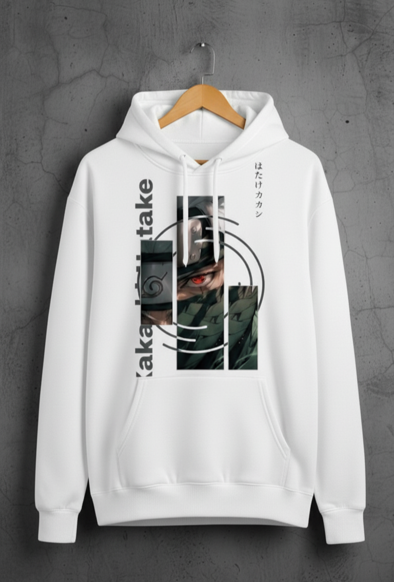 Premium hoodies for winters front side printed famous anime character kakashi hatake
