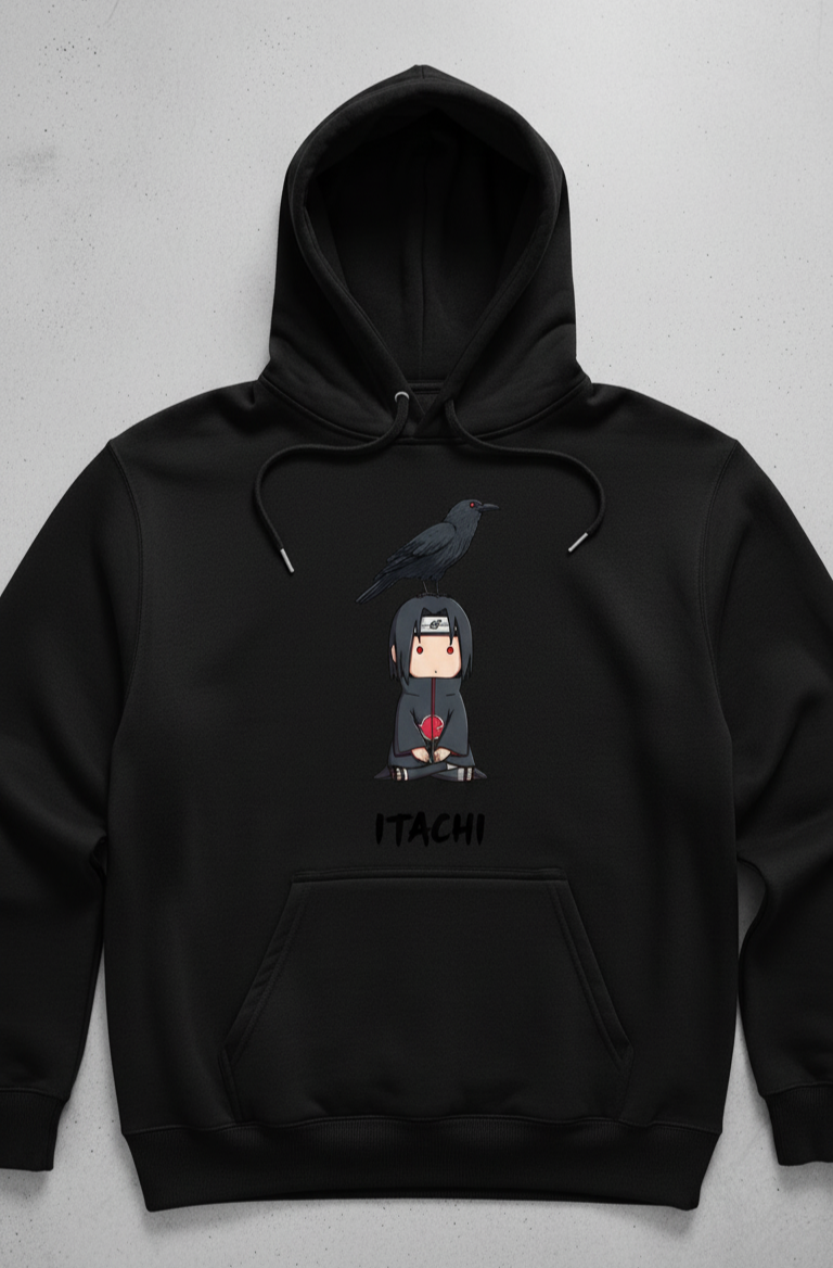 Premium hoodie for winters front side printed baby itachi & crow