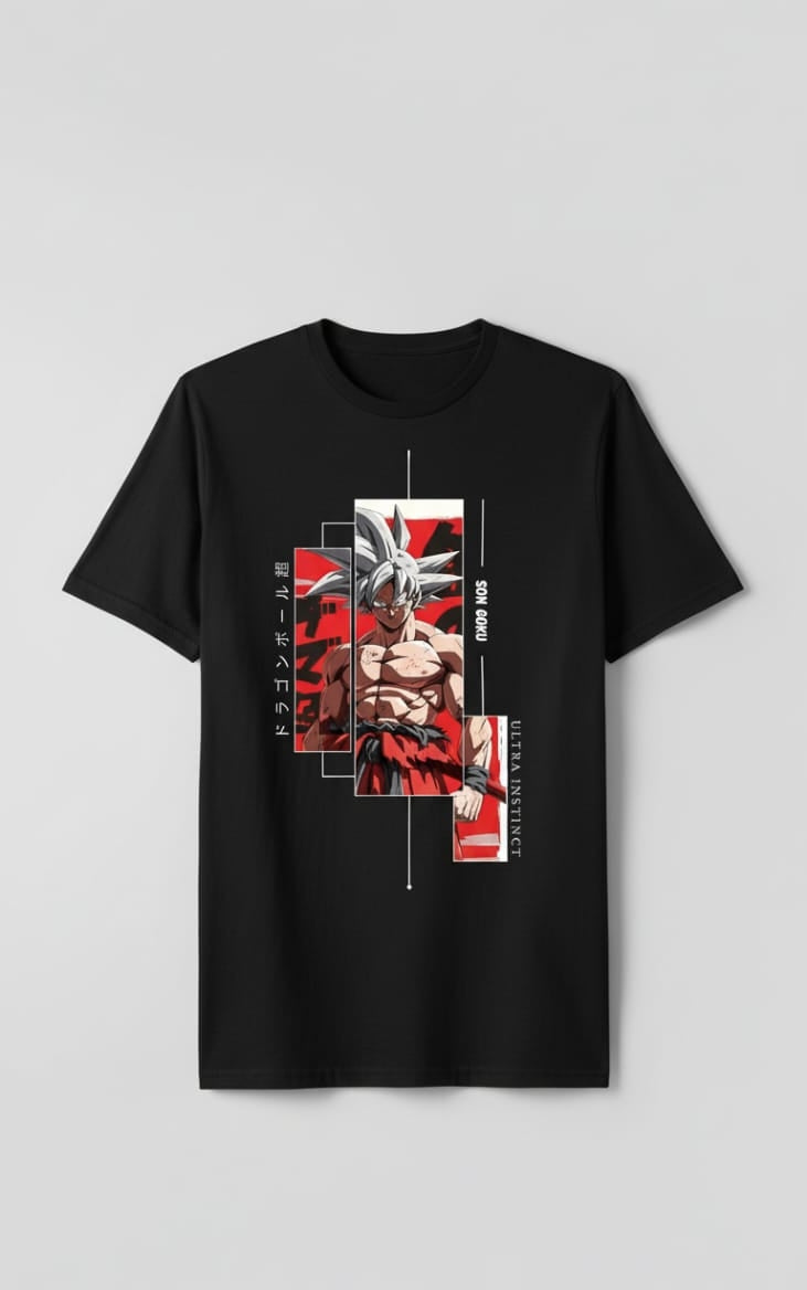Solid printed tshirt print famous anime character goku