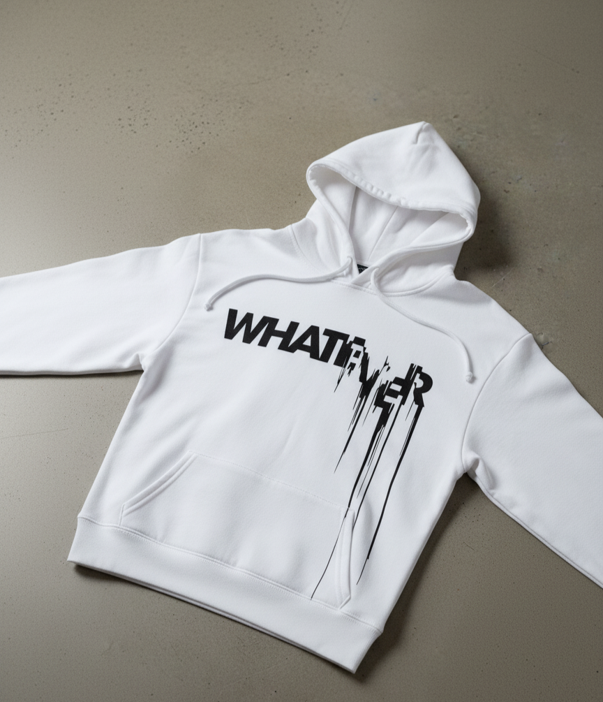 Premium hoodie for winters front side printed WHATEVER