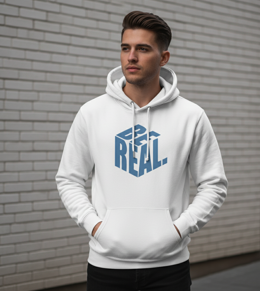 Premium hoodie for winters front side printed BE REAL