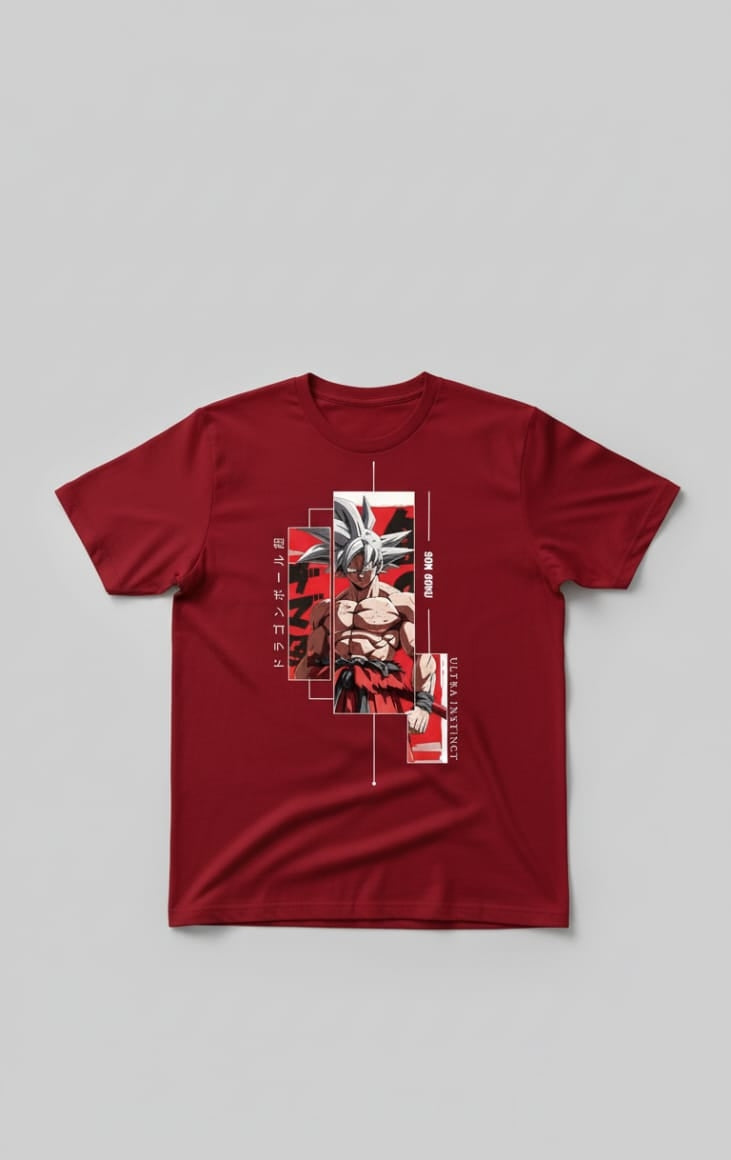 Solid printed tshirt printed Goku anime character