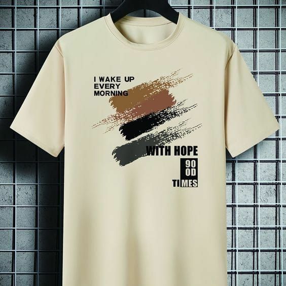 Solid green colour tshirt printed motivational line design