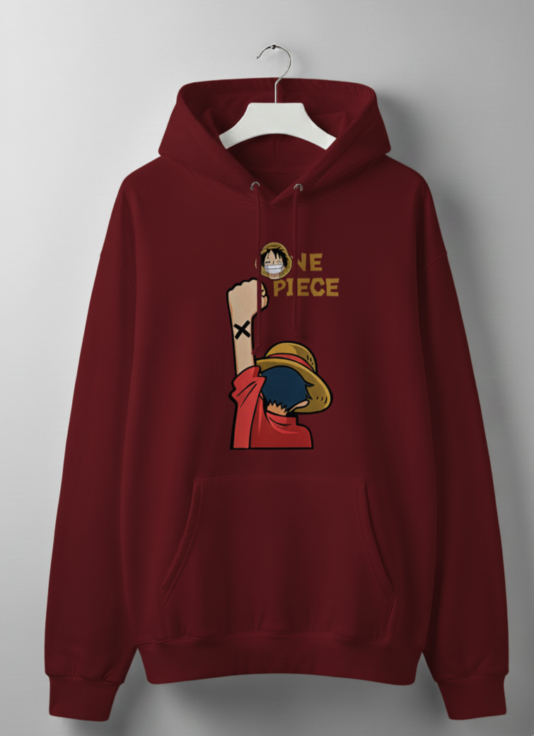 Premium hoodies for winters front side printed famous anime character manga one piece