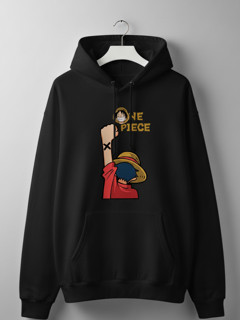 Premium hoodies for winters front side printed famous anime character manga one piece