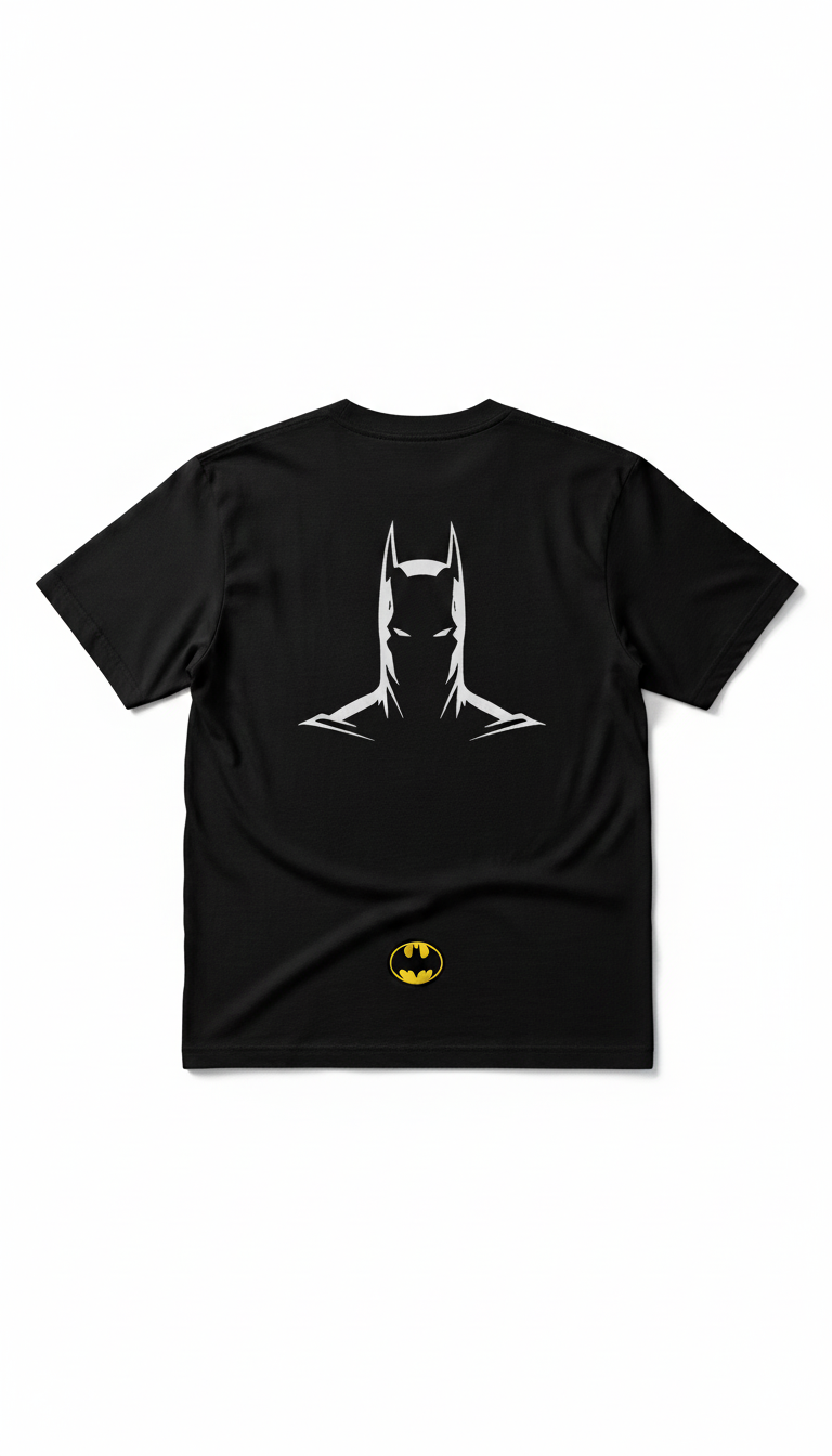 Solid black tshirt printed batman
