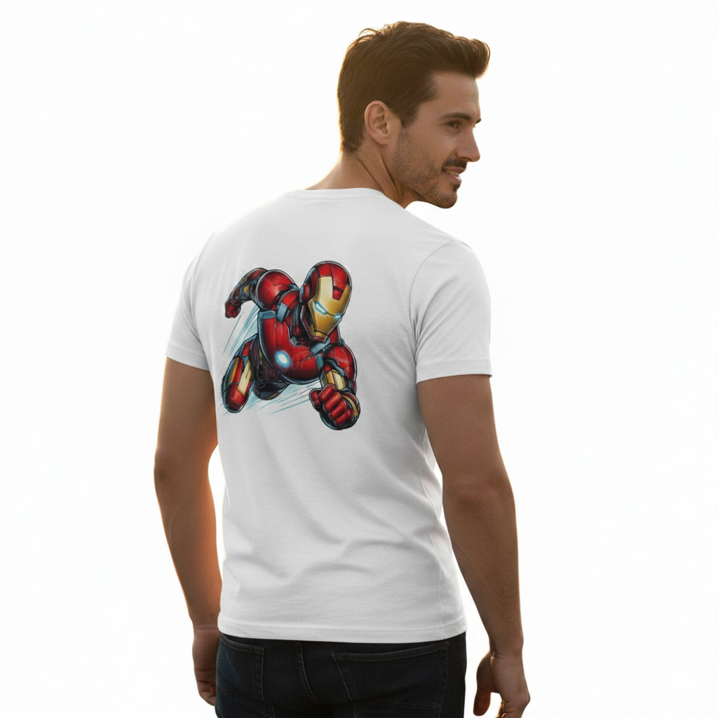 Solid printed iron man t shirt for robert Downey junior fans