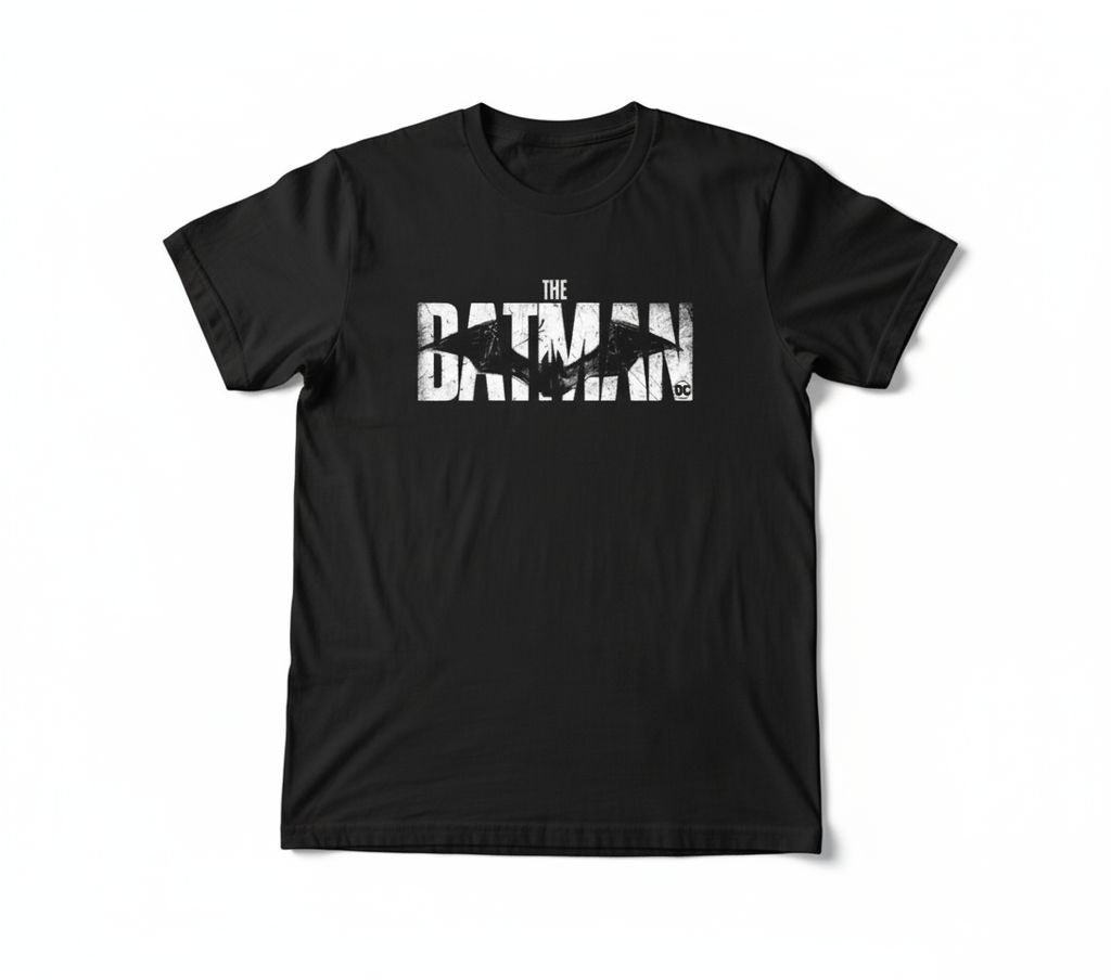 Solid black tshirt printed batman