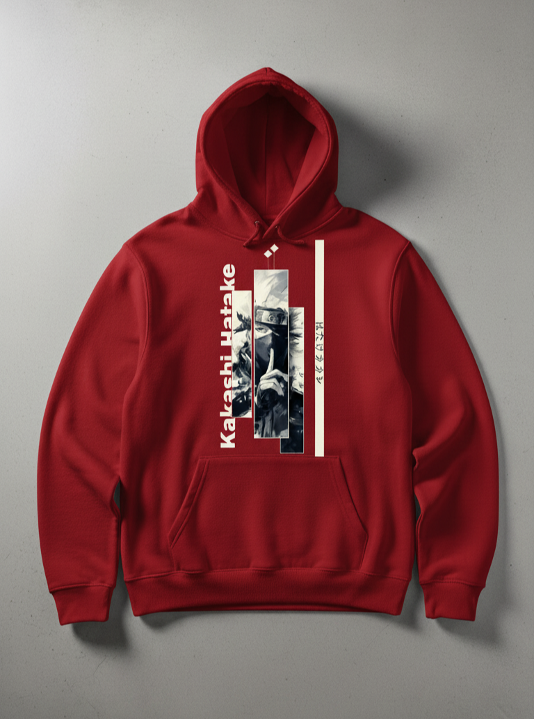 Premium hoodie for winters front side printed famous anime character kakashi hatake