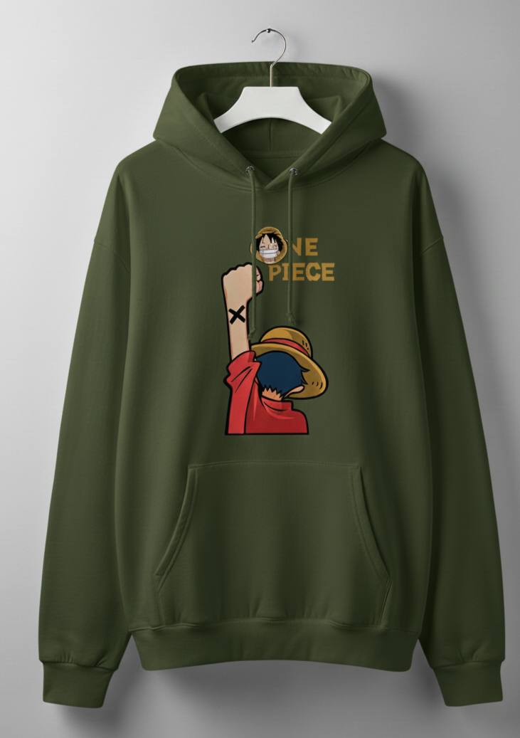 Premium hoodies for winters front side printed famous anime character manga one piece