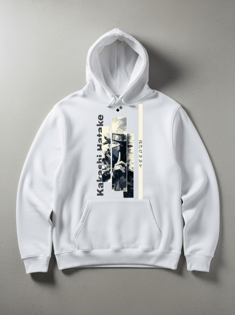 Premium hoodie for winters front side printed famous anime character kakashi hatake