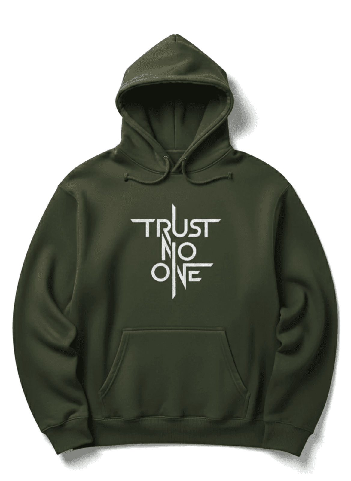 Premium winters hoodie front side printed trust no one