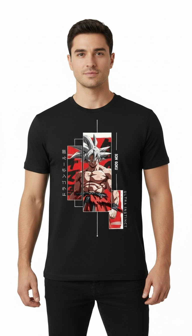Solid printed tshirt print famous anime character goku