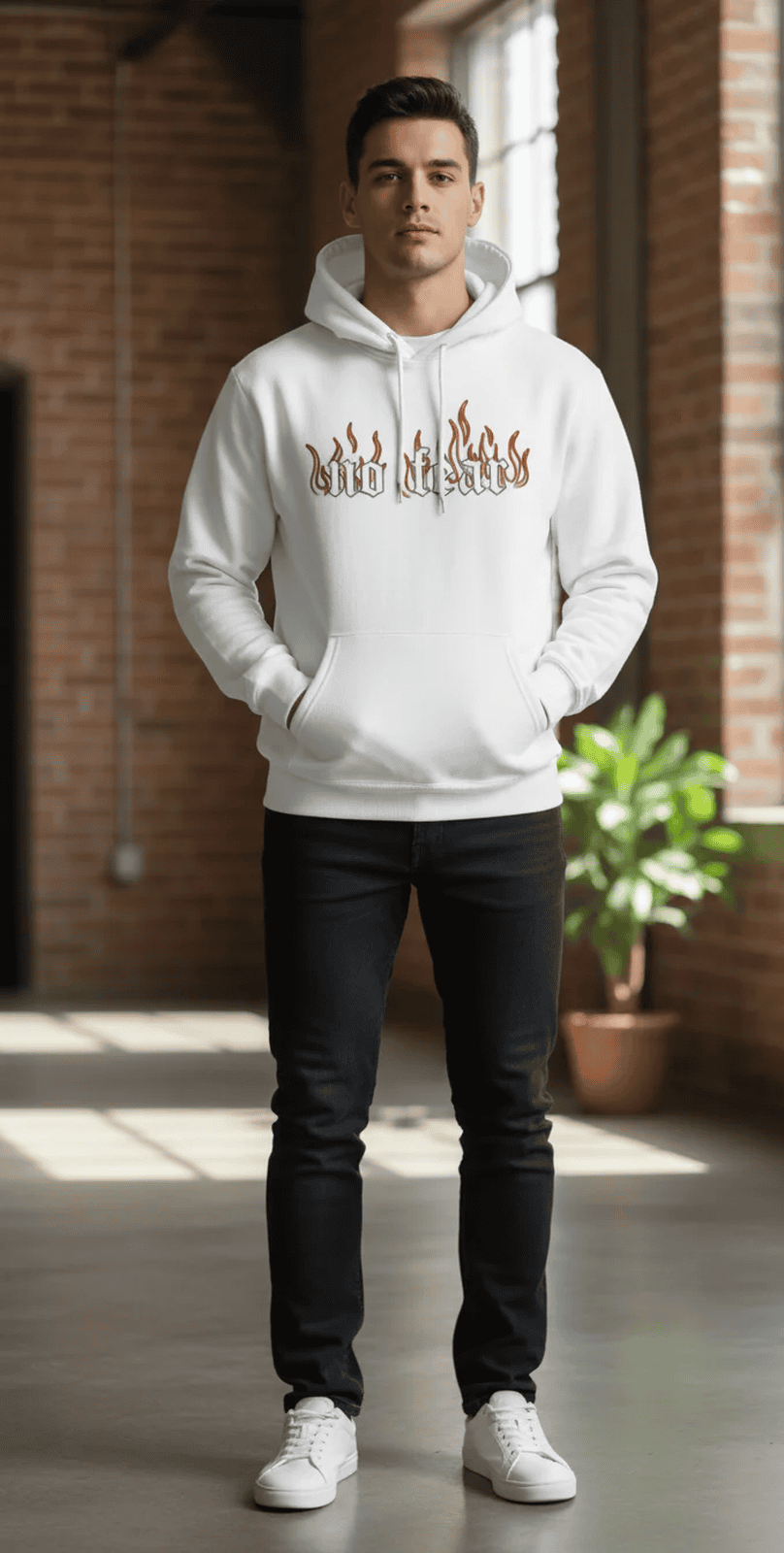 Premium  hoodie for winters front printed no fear