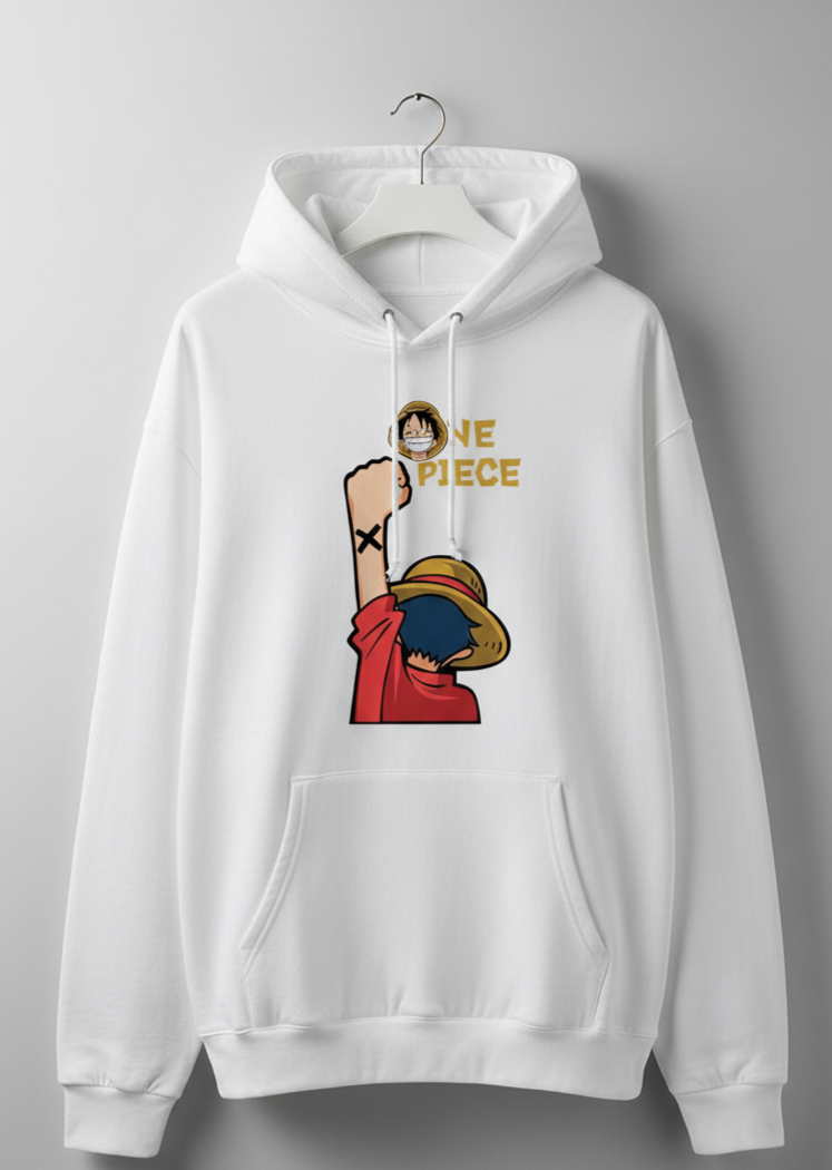 Premium hoodies for winters front side printed famous anime character manga one piece