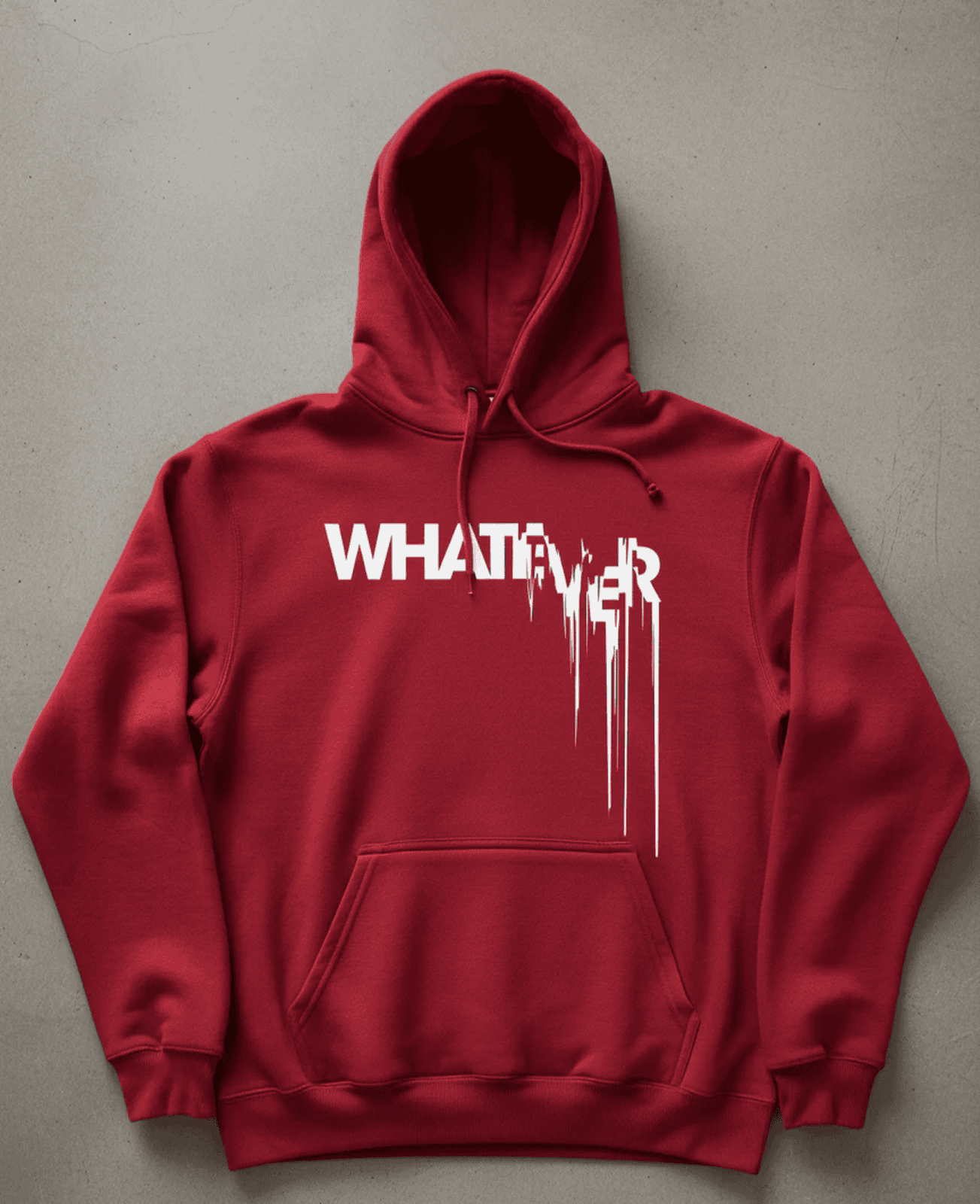 Premium hoodie for winters front side printed WHATEVER