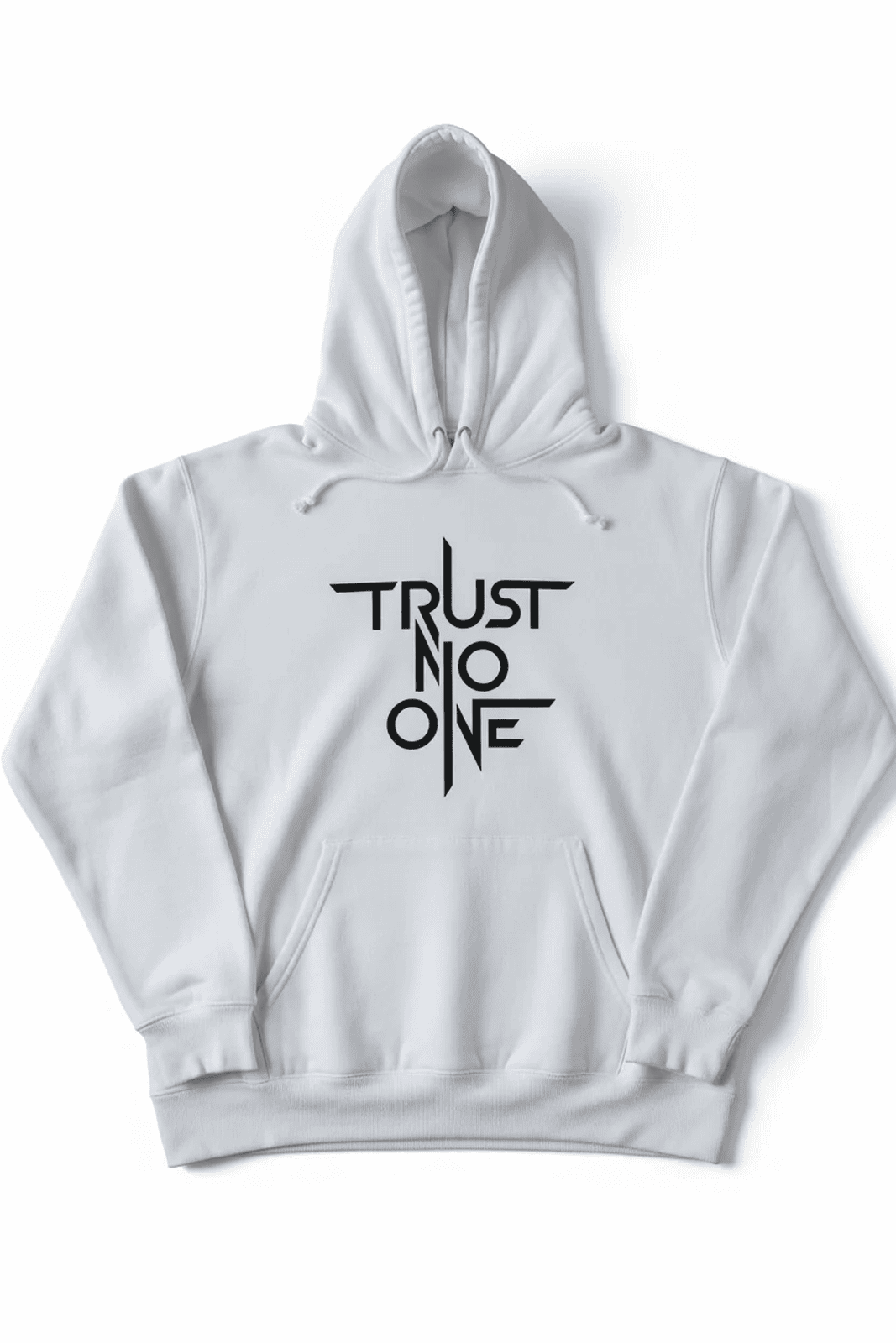 Premium winters hoodie front side printed trust no one