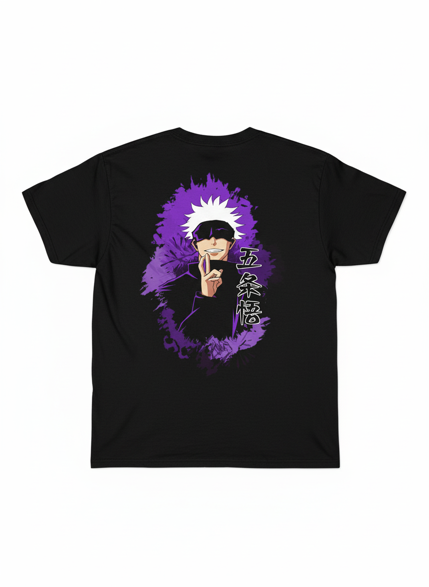 Solid black tshirt anime character gojo