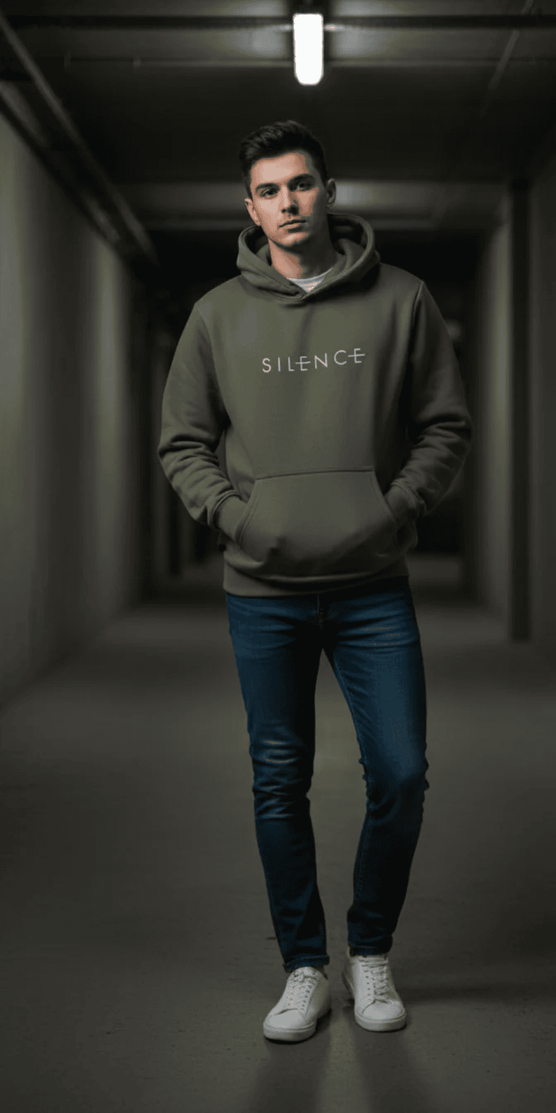 Premium hoodie for winters front side printed SILENCE
