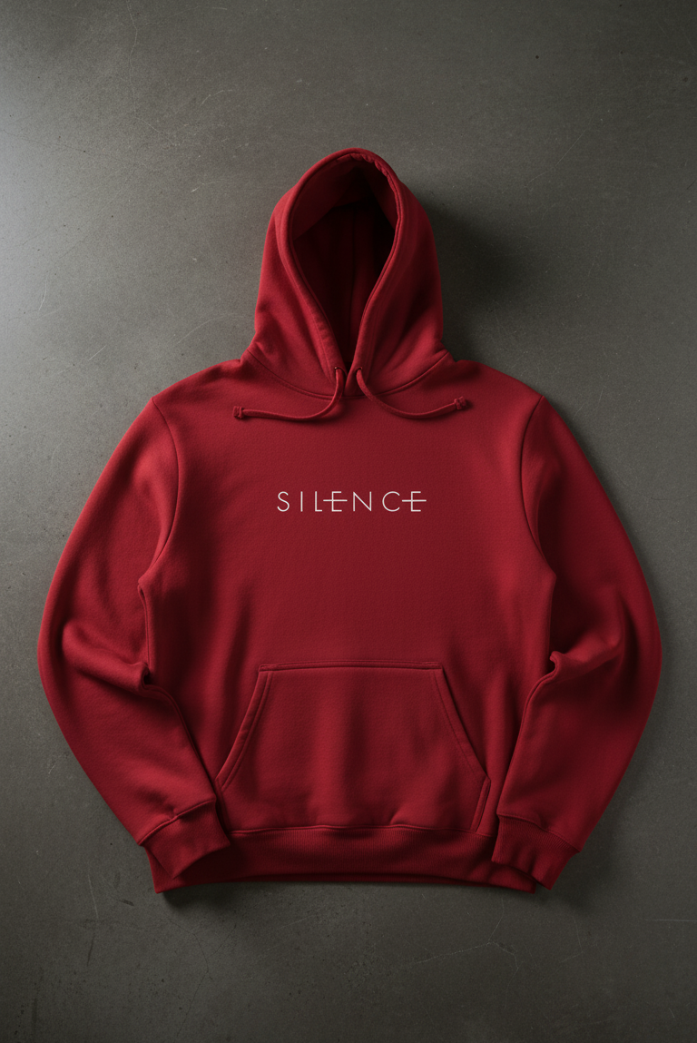 Premium hoodie for winters front side printed SILENCE
