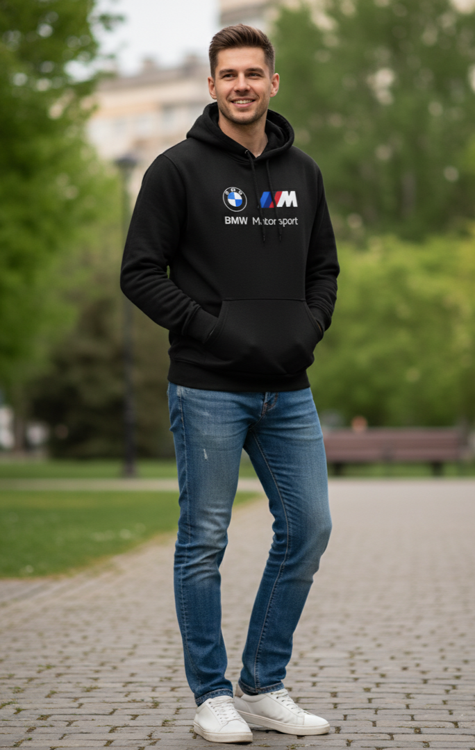 Premium hoodie for winters front side printed BMW MOTORSPORT