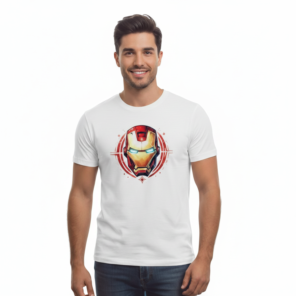 Solid printed iron man t shirt for robert Downey junior fans