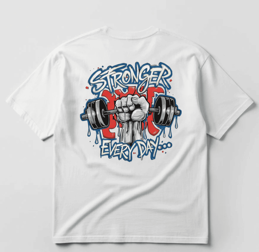 Solid white oversized tshirt printed make things happen