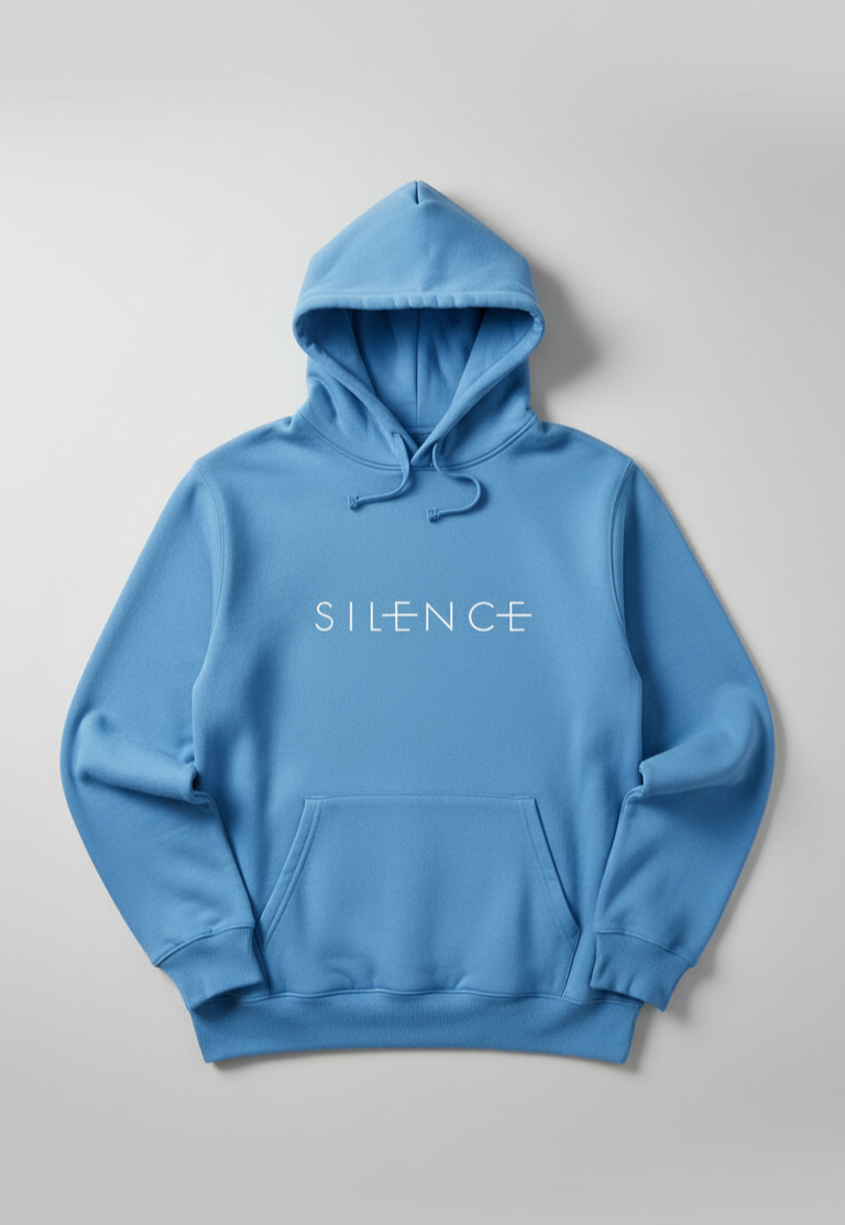 Premium hoodie for winters front side printed SILENCE