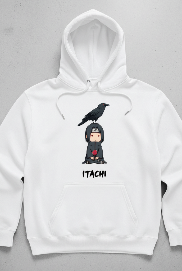 Premium hoodie for winters front side printed baby itachi & crow