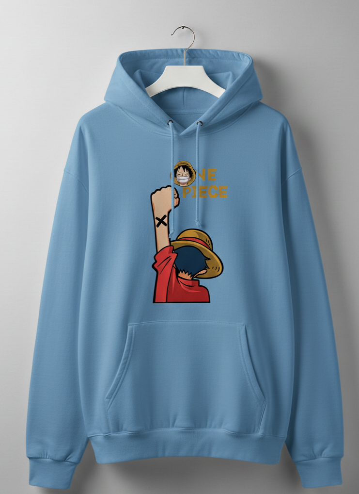 Premium hoodies for winters front side printed famous anime character manga one piece
