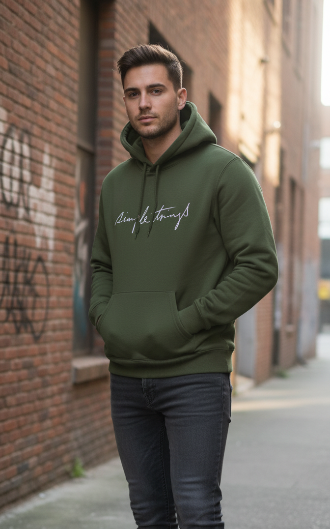 Premium hoodie for winters front side printed simple things