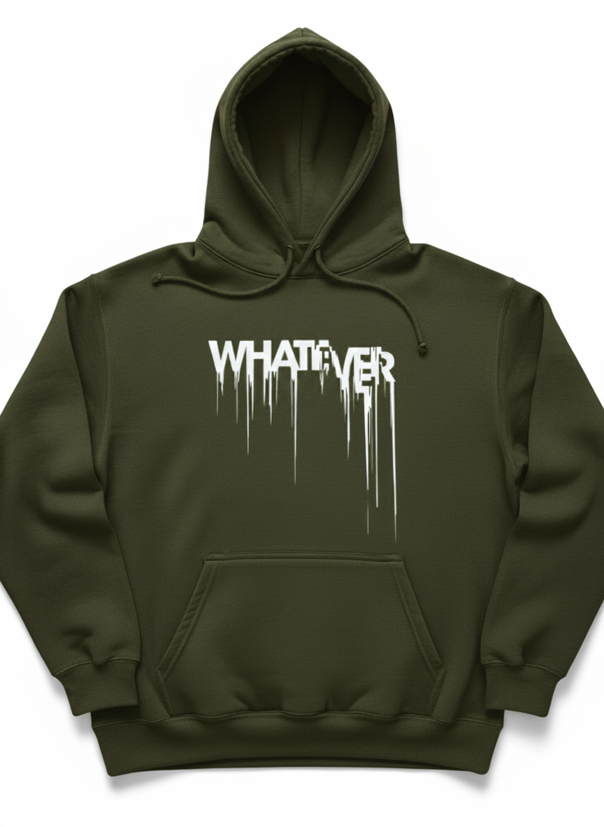 Premium hoodie for winters front side printed WHATEVER