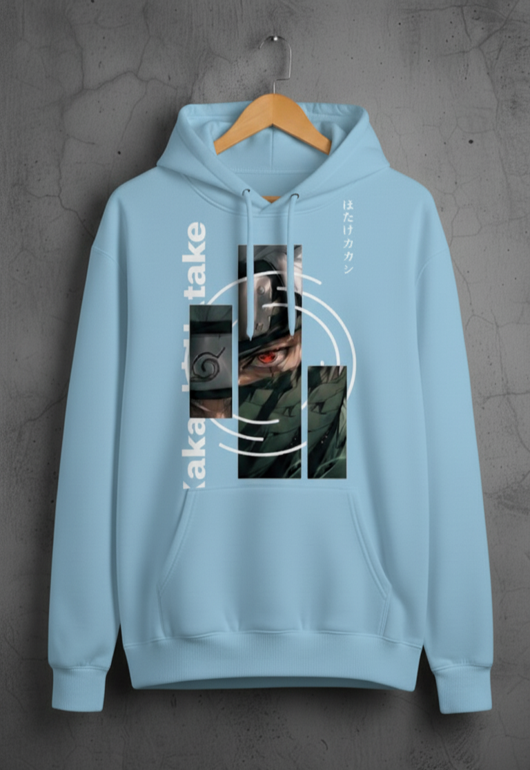 Premium hoodies for winters front side printed famous anime character kakashi hatake