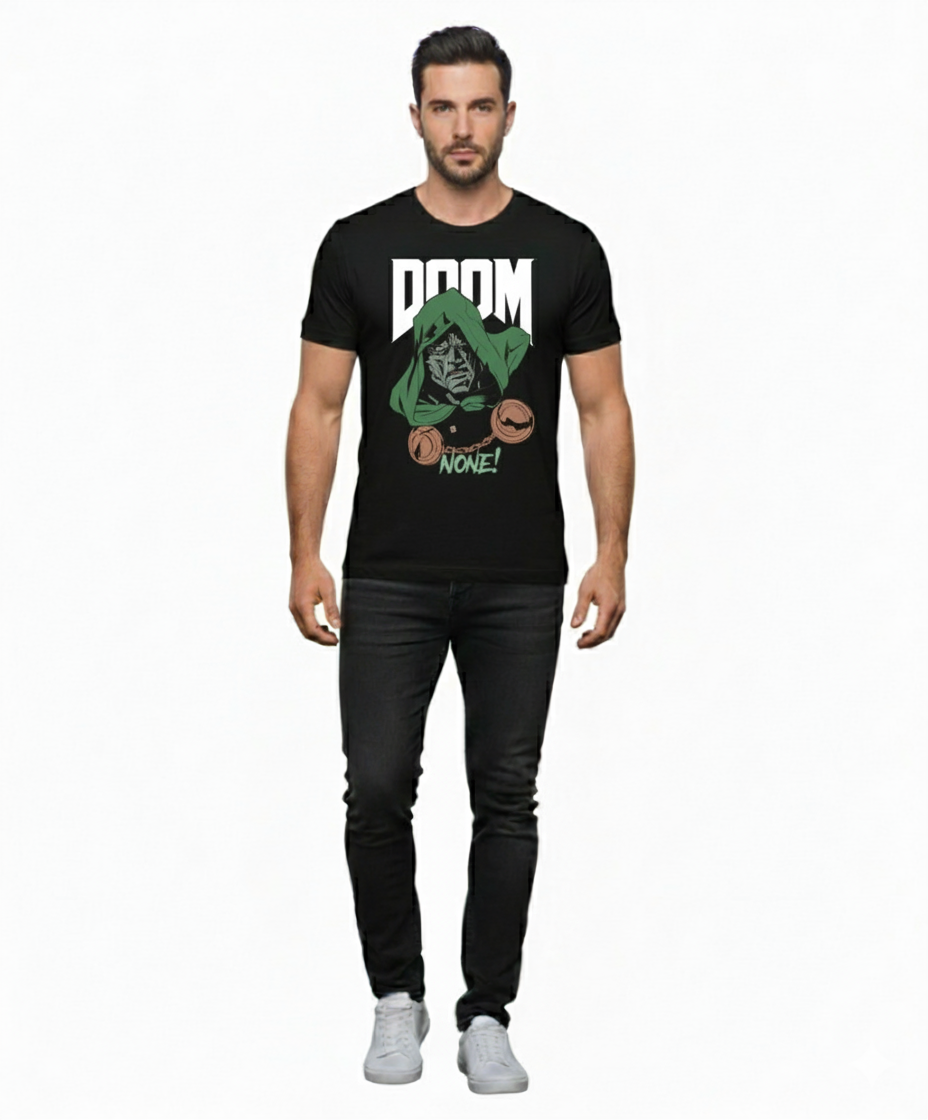 Solid black tshirt printed Dr.doom